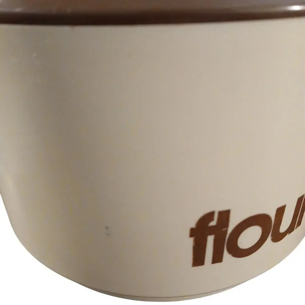 Vtg Sterilite 70's Canister's Flour Tea Brown Tan Plastic Lidded‎ Top 7